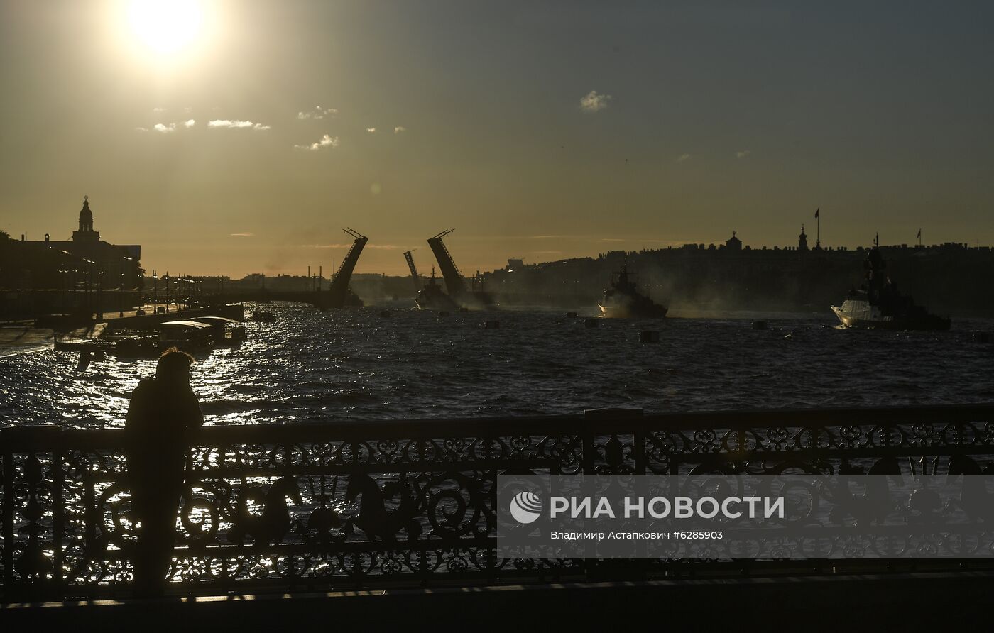 Репетиция парада в честь Дня Военно-морского флота