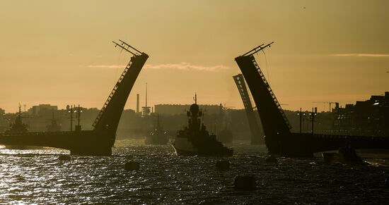 Репетиция парада в честь Дня Военно-морского флота