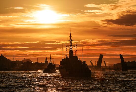 Репетиция парада в честь Дня Военно-морского флота