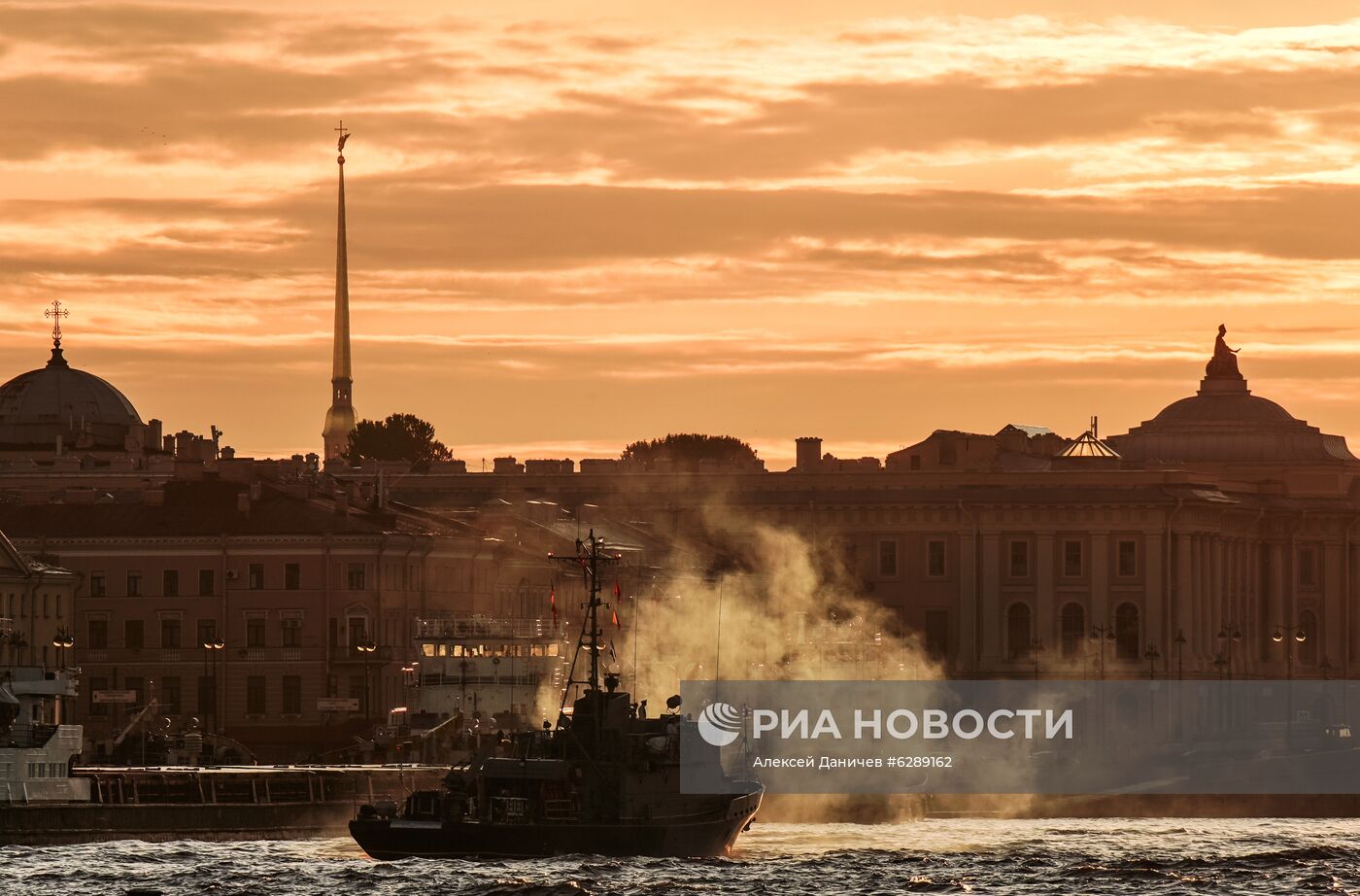 Репетиция парада в честь Дня Военно-морского флота