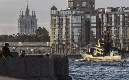 Репетиция парада в честь Дня Военно-морского флота