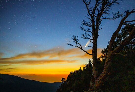 Комета NeoWise в небе над Краснодарским краем