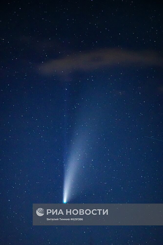 Комета NeoWise в небе над Адыгеей