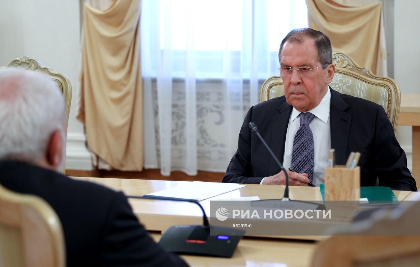 Встреча глав МИД РФ и Ирана С. Лаврова и М. Зарифа