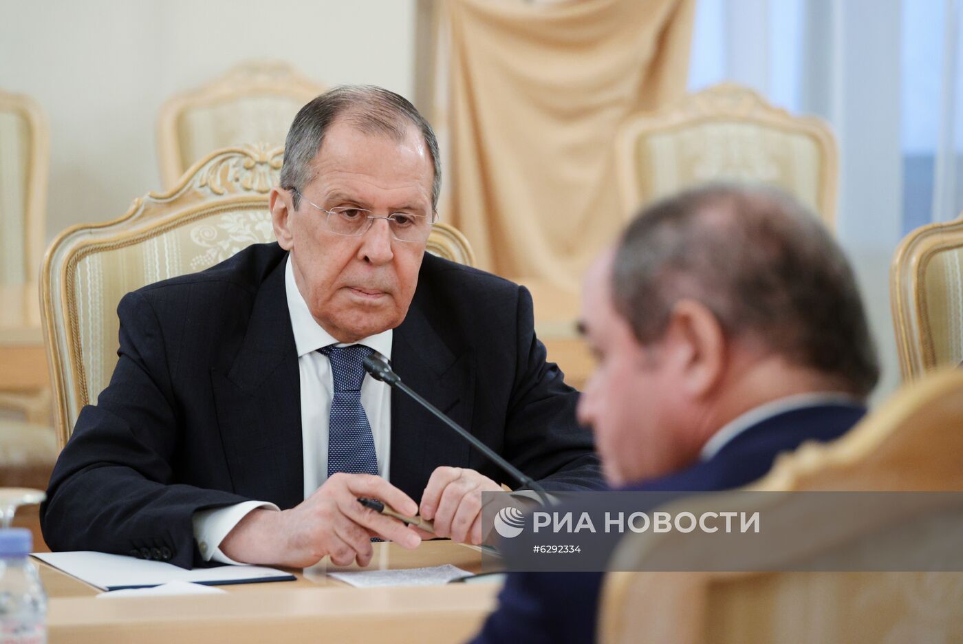 Встреча глав МИД РФ и Алжира С. Лаврова и С. Букадума