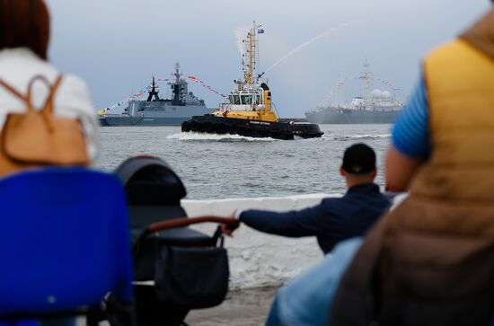 Генеральная репетиция парада в честь Дня ВМФ в городах России