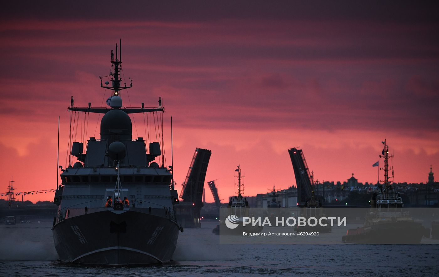Генеральная репетиция парада в честь Дня ВМФ в городах России