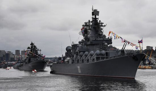 Генеральная репетиция парада в честь Дня ВМФ в городах России
