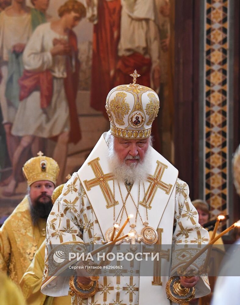 Патриаршее богослужение в храме Христа Спасителя 