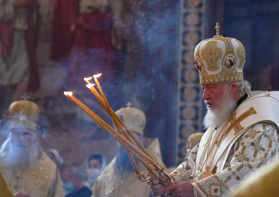 Патриаршее богослужение в храме Христа Спасителя 