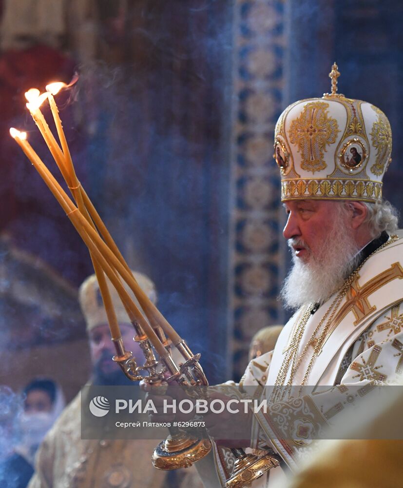 Патриаршее богослужение в храме Христа Спасителя 