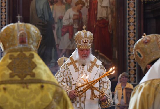 Патриаршее богослужение в храме Христа Спасителя 