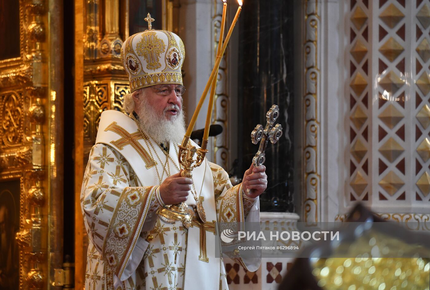 Патриаршее богослужение в храме Христа Спасителя 