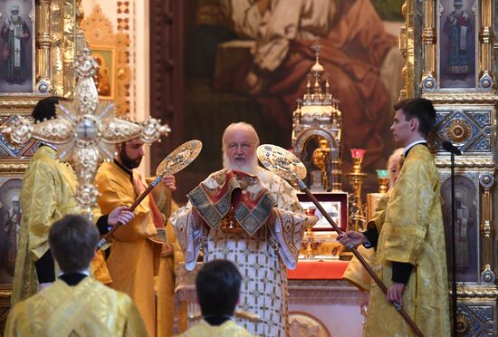 Патриаршее богослужение в храме Христа Спасителя 