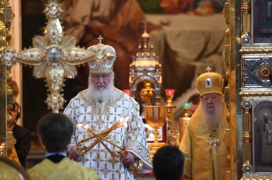 Патриаршее богослужение в храме Христа Спасителя 