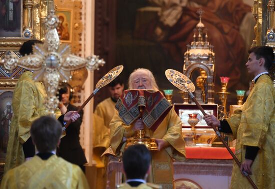 Патриаршее богослужение в храме Христа Спасителя 