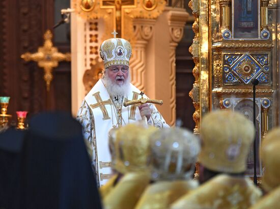 Патриаршее богослужение в храме Христа Спасителя 