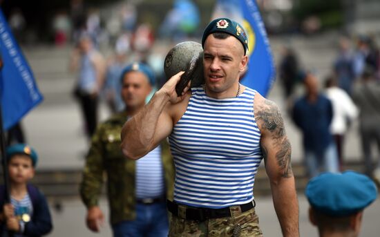 Празднование Дня ВДВ в Москве