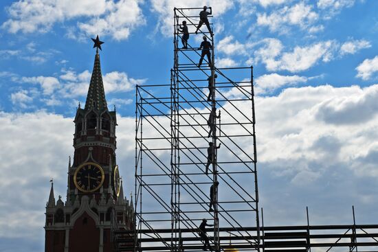 Монтаж трибун на Красной площади