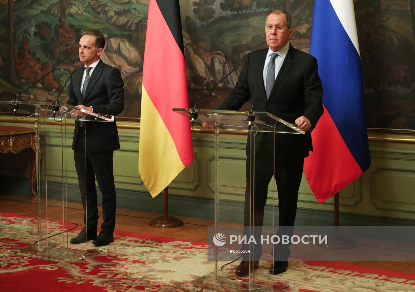 Встреча глав МИД РФ и Германии С. Лаврова и Х. Мааса