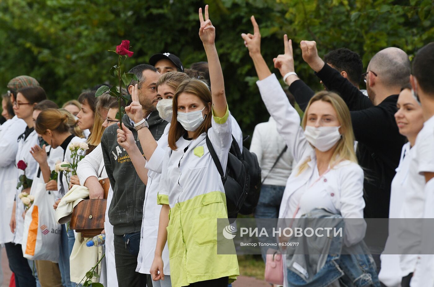 Акция протеста медицинских работников в Минске