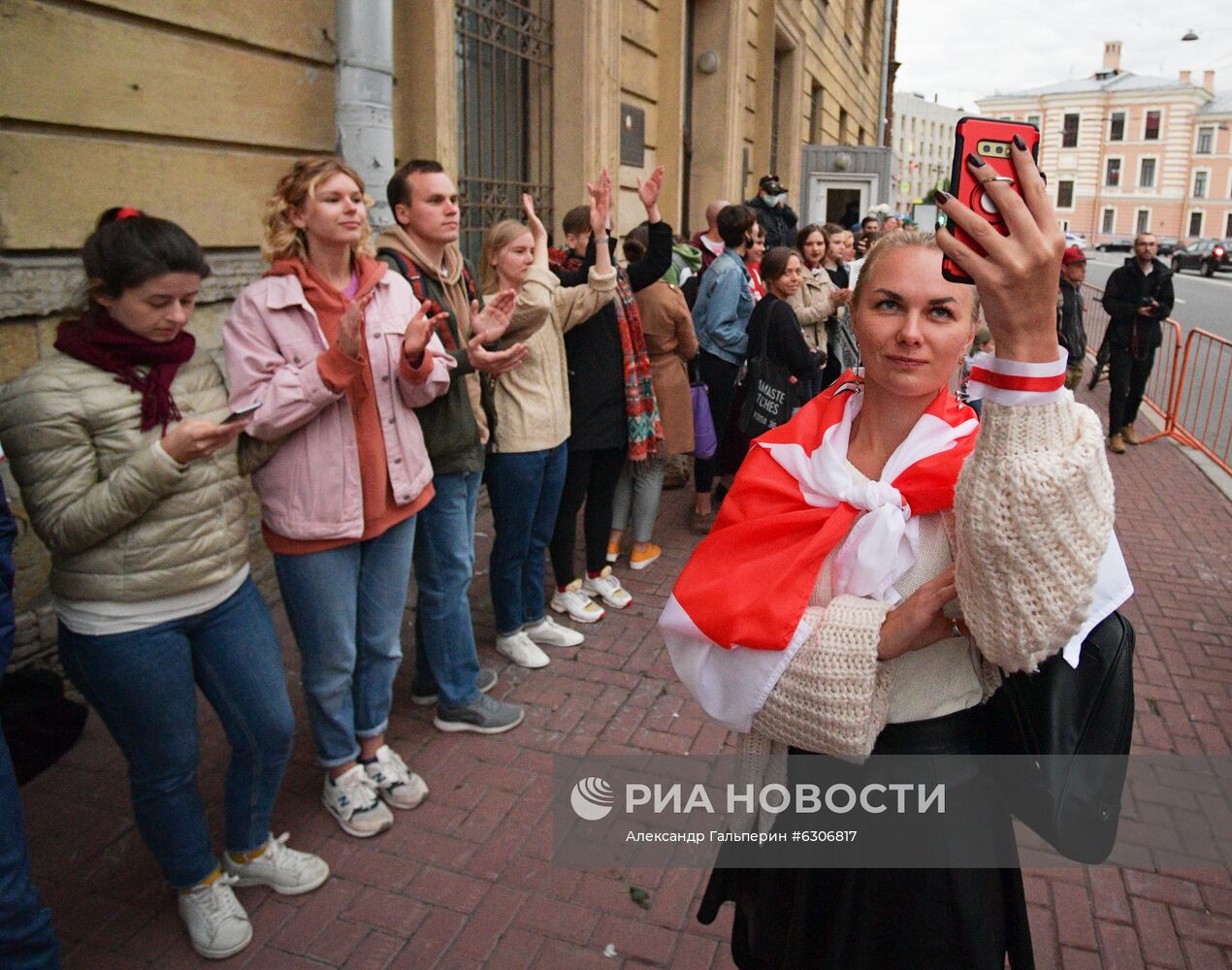 Ситуация у посольства Белоруссии в Санкт-Петербурге