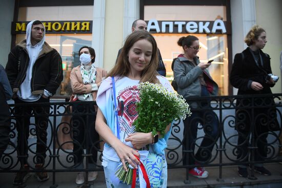 Ситуация у посольства Белоруссии в Москве