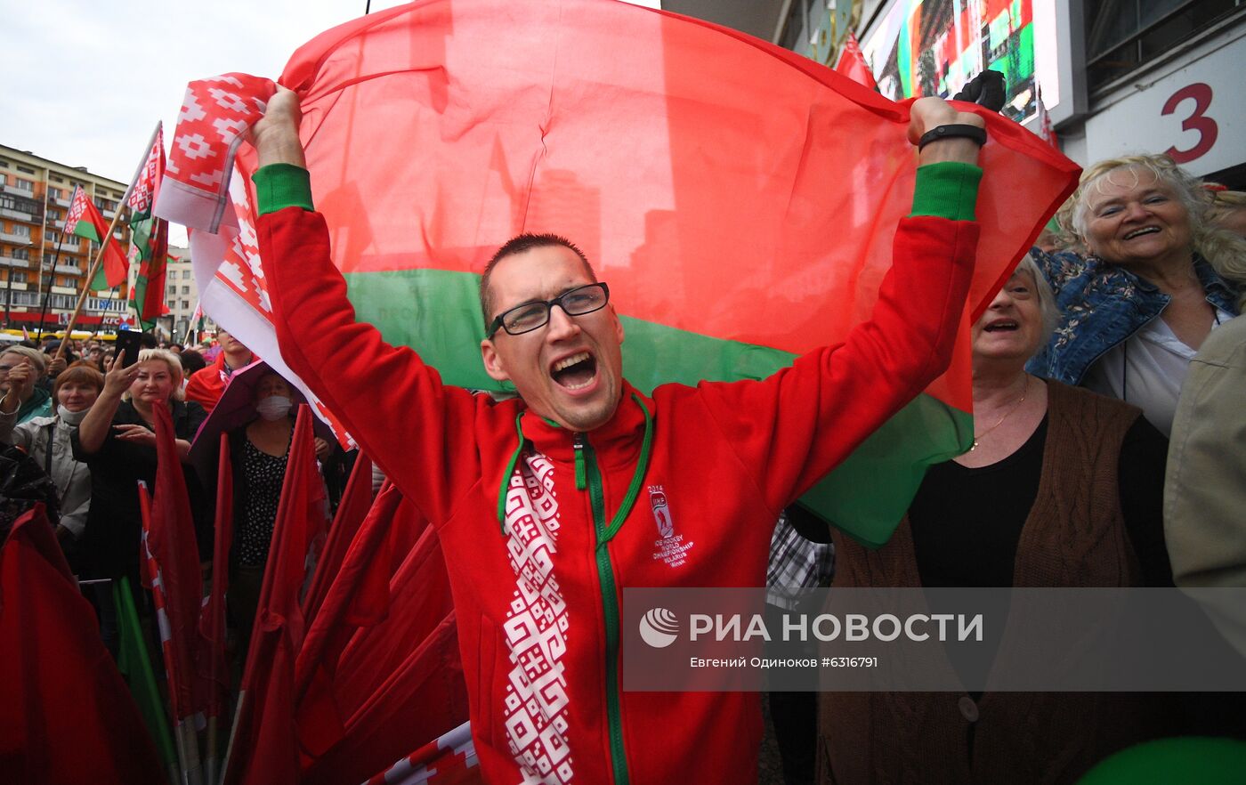 Акция в поддержку А. Лукашенко в Минске