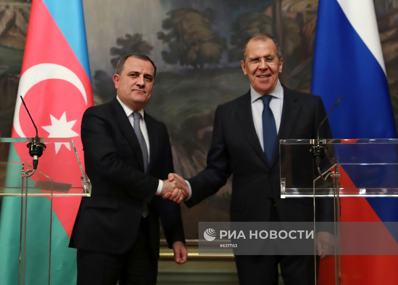 Пресс-конференция министров иностранных дел РФ и Азербайджана С. Лаврова и Д. Байрамова