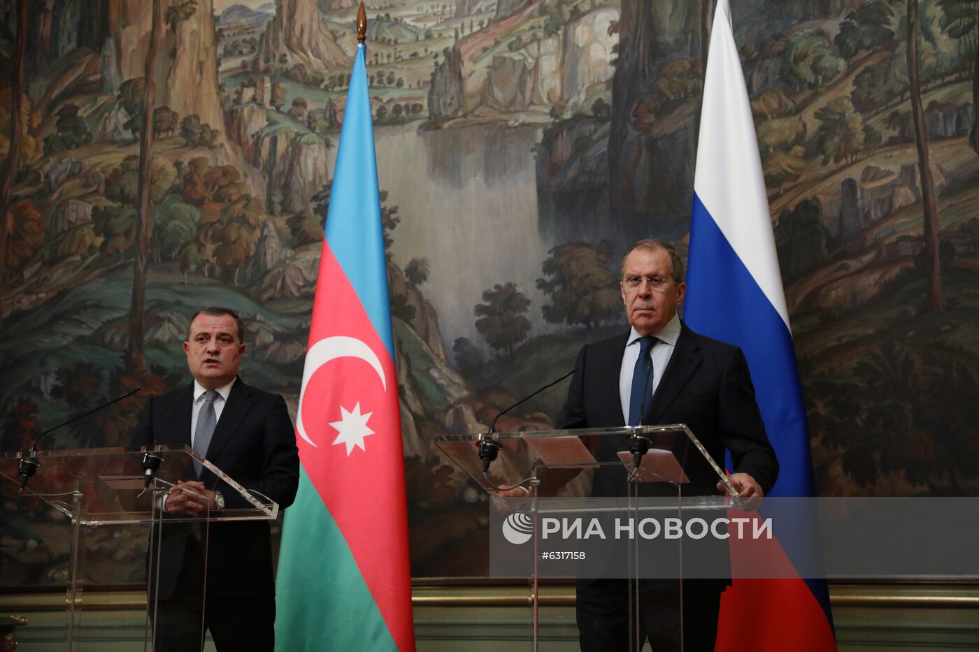 Пресс-конференция министров иностранных дел РФ и Азербайджана С. Лаврова и Д. Байрамова
