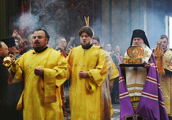 Прибытие мощей святителя Луки Крымского в Главный храм Вооруженных сил РФ