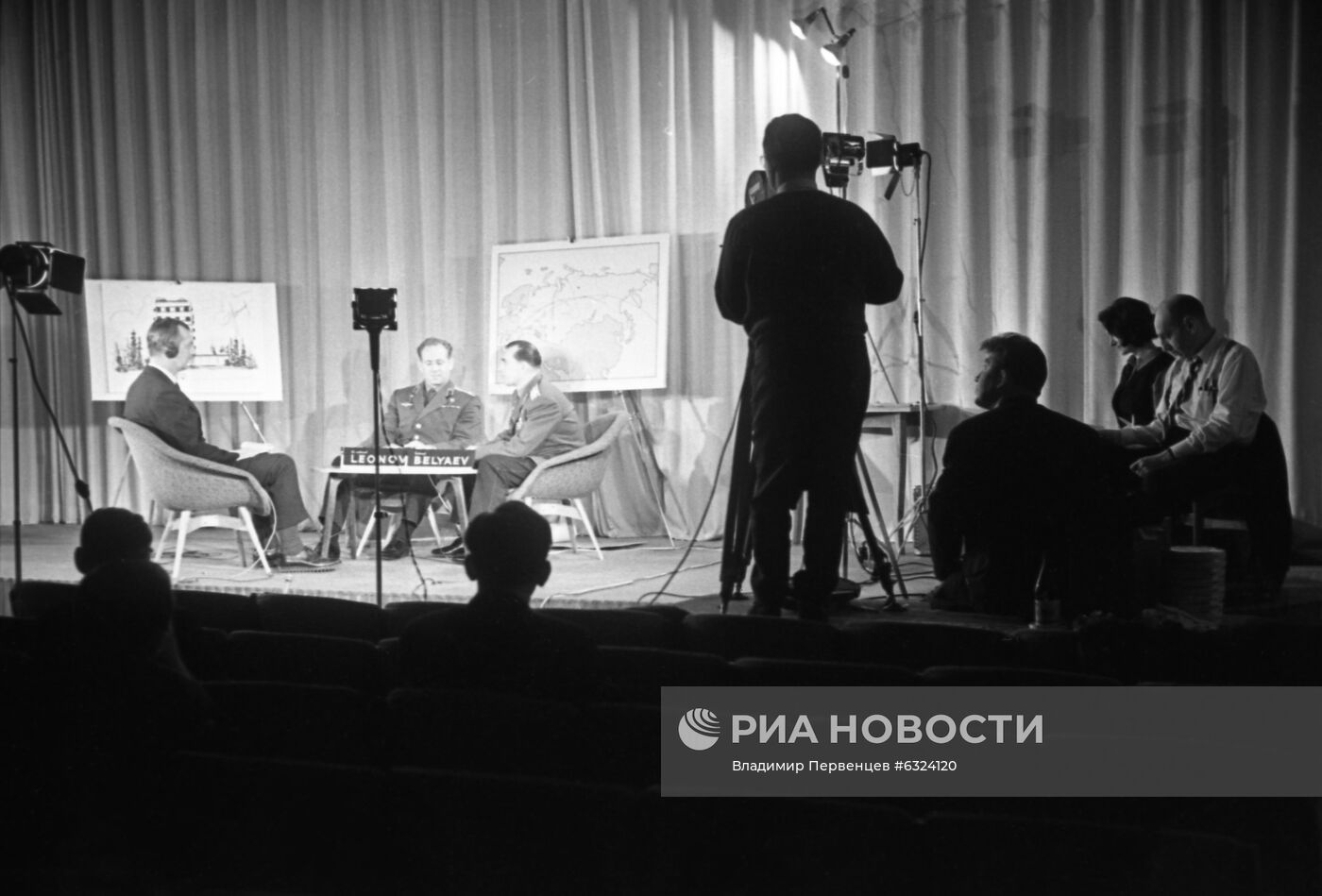 Съемки фильма о П. И. Беляеве и А. А. Леонове