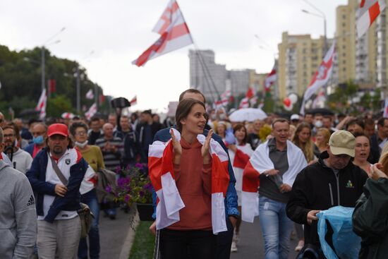 Несанкционированная акция оппозиции "Марш единства" в Минске