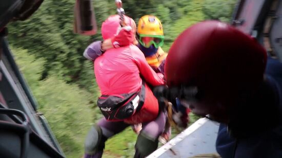 Потерявшихся детей эвакуировали на вертолете с горы Ачишхо