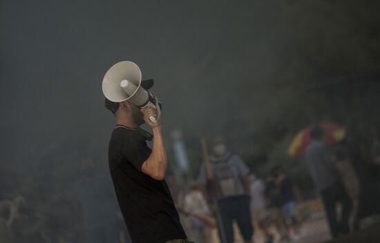 Антиправительственная акция в Мадриде