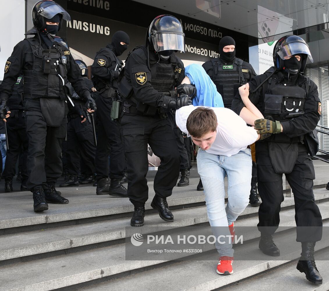 Несанкционированная акция оппозиции в Минске