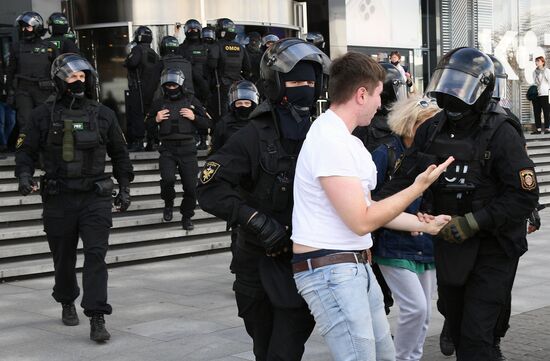 Несанкционированная акция оппозиции в Минске