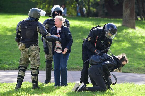 Несанкционированная акция оппозиции в Минске