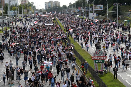 Несанкционированная акция оппозиции в Минске