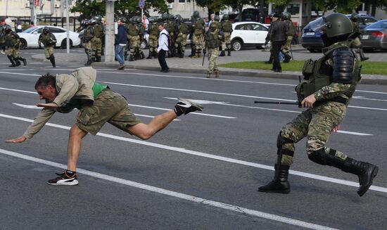 Несанкционированная акция оппозиции в Минске