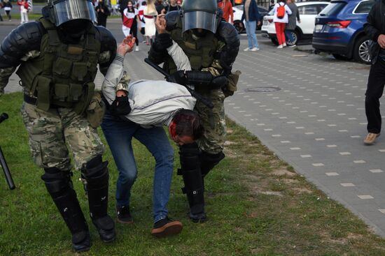 Несанкционированная акция оппозиции в Минске