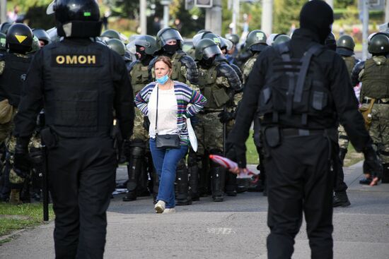 Несанкционированная акция оппозиции в Минске