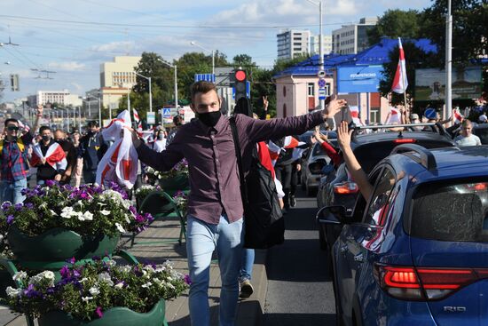 Несанкционированная акция оппозиции в Минске