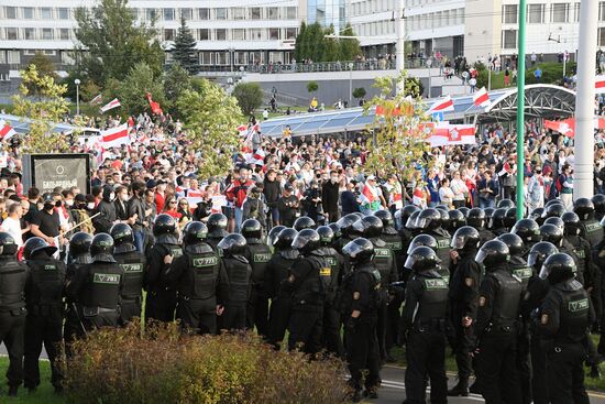 Несанкционированная акция оппозиции в Минске