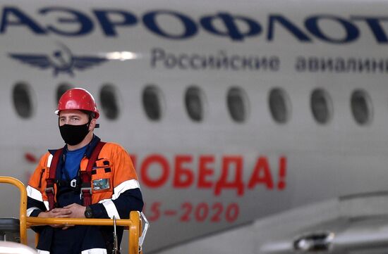 Презентация нового ангарного комплекса для техобслуживания самолетов "Аэрофлота" в Шереметьево 