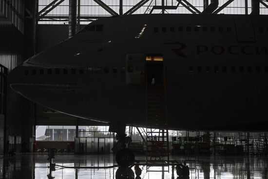 Презентация нового ангарного комплекса для техобслуживания самолетов "Аэрофлота" в Шереметьево 