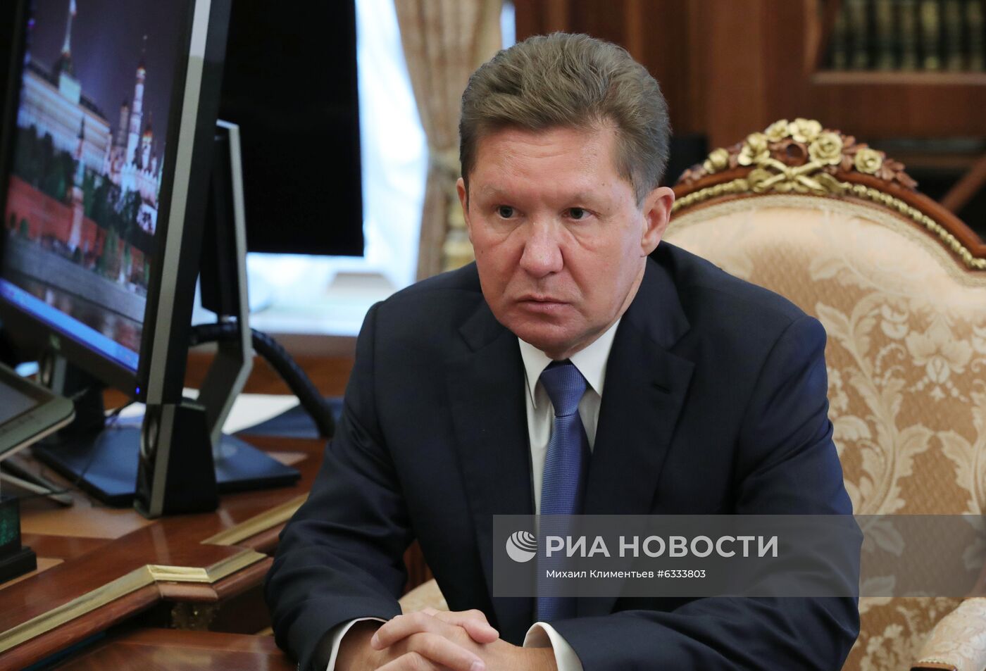 Президент РФ В. Путин встретился с главой "Газпрома" А. Миллером