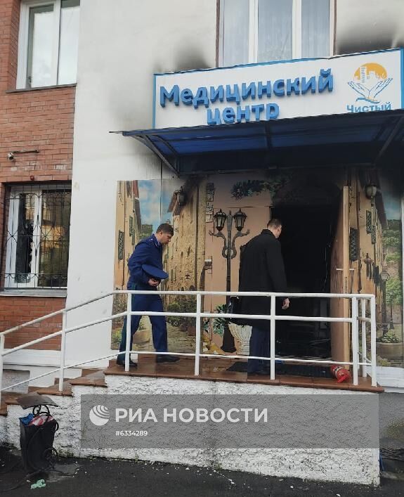 Пожар в наркологической клинике в Красноярске