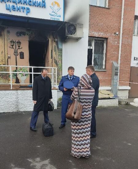 Пожар в наркологической клинике в Красноярске