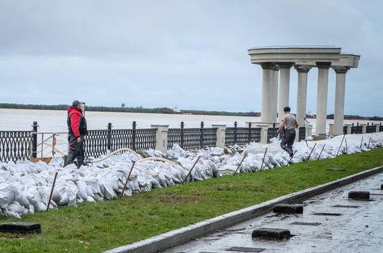 Подъем уровня Амура в Хабаровске 